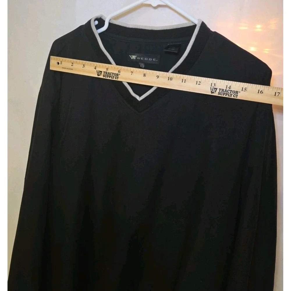 Wedge Golf Windbreaker Mens Large, Black‎ Long Sleeve V Neck Pullover